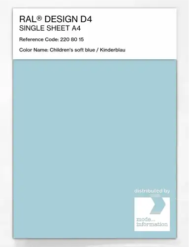 Artikelbild des Artikels “RAL® DESIGN D4 SINGLE SHEET A4 220 80 15 Children's soft blue / Kinderblau “