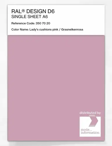 Artikelbild des Artikels “RAL® DESIGN D6 SINGLE SHEET A6 350 70 20 Lady's cushions pink / Grasnelkenrosa “