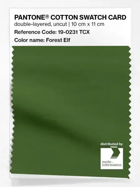 PANTONE® COTTON SWATCH CARD 19-0231 TCX Forest Elf | mode