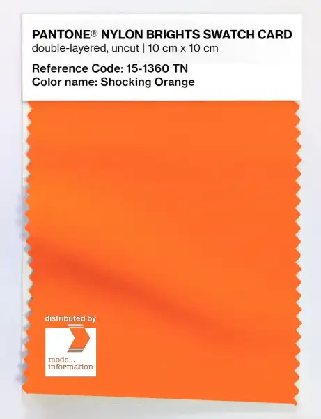 PANTONE® NYLON SWATCH CARD 15-1360 TN Shocking Orange | mode