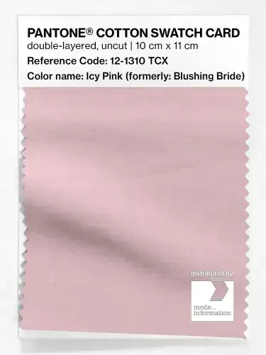PANTONE® COTTON SWATCH CARD 12-1310 TCX Icy Pink
