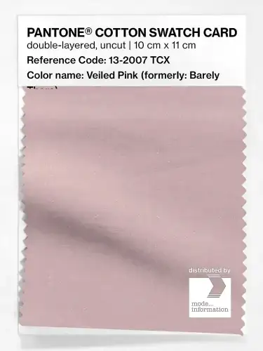 PANTONE® COTTON SWATCH CARD 13-2007 TCX Veiled Pink