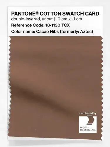 PANTONE® COTTON SWATCH CARD 18-1130 TCX Cacao Nibs