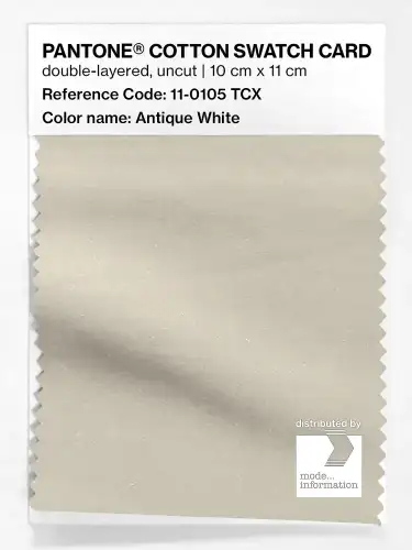 PANTONE® COTTON SWATCH CARD 11-0105 TCX Antique White