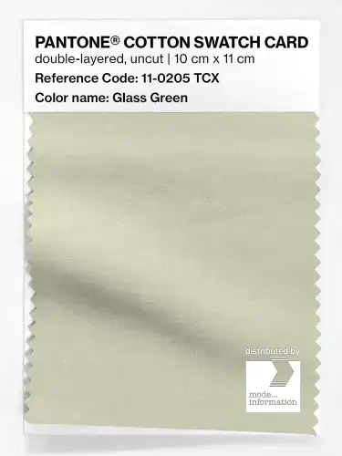 PANTONE® COTTON SWATCH CARD 11-0205 TCX Glass Green