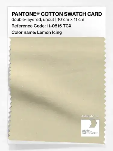 PANTONE® COTTON SWATCH CARD 11-0515 TCX Lemon Icing