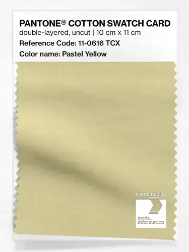 PANTONE® COTTON SWATCH CARD 11-0616 TCX Pastel Yellow