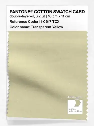 PANTONE® COTTON SWATCH CARD 11-0617 TCX Transparent Yellow