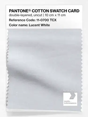 PANTONE® COTTON SWATCH CARD 11-0700 TCX Lucent White