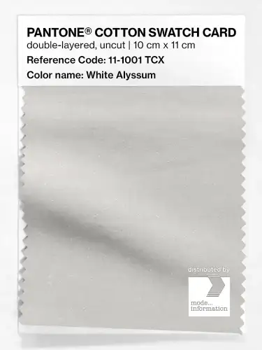 PANTONE® COTTON SWATCH CARD 11-1001 TCX White Alyssum