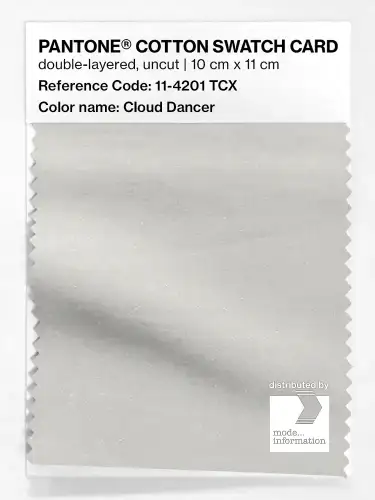 PANTONE® COTTON SWATCH CARD 11-4201 TCX Cloud Dancer