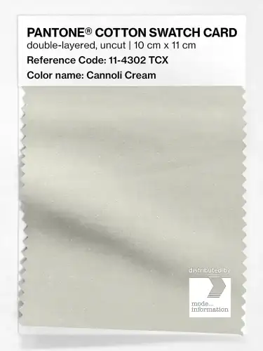 PANTONE® COTTON SWATCH CARD 11-4302 TCX Cannoli Cream