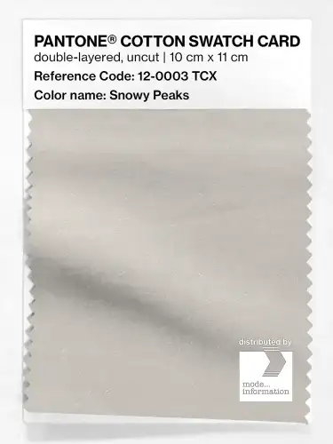 PANTONE® COTTON SWATCH CARD 12-0003 TCX Snowy Peaks