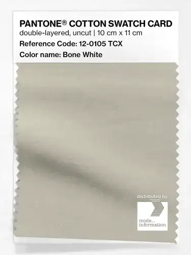 PANTONE® COTTON SWATCH CARD 12-0105 TCX Bone White