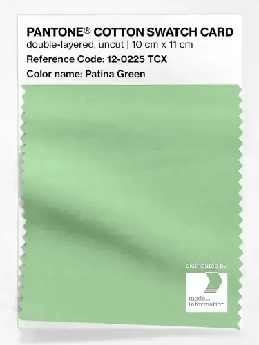 PANTONE® COTTON SWATCH CARD 12-0225 TCX Patina Green