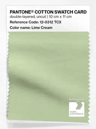 PANTONE® COTTON SWATCH CARD 12-0312 TCX Lime Cream