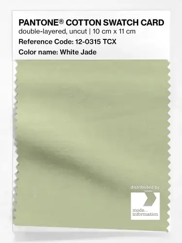 PANTONE® COTTON SWATCH CARD 12-0315 TCX White Jade