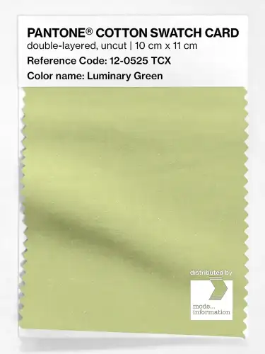 PANTONE® COTTON SWATCH CARD 12-0525 TCX Luminary Green