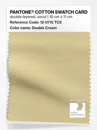 PANTONE® COTTON SWATCH CARD 12-0715 TCX Double Cream