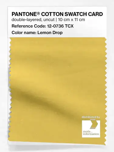 PANTONE® COTTON SWATCH CARD 12-0736 TCX Lemon Drop