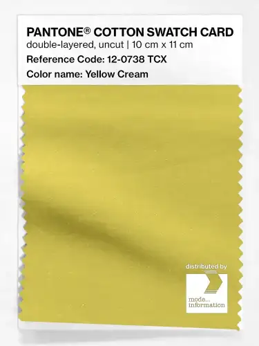 PANTONE® COTTON SWATCH CARD 12-0738 TCX Yellow Cream