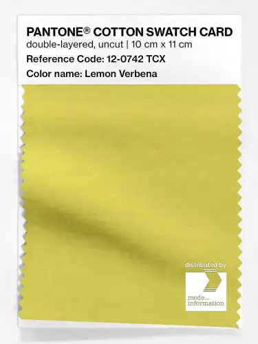 PANTONE® COTTON SWATCH CARD 12-0742 TCX Lemon Verbena