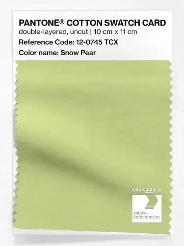 PANTONE® COTTON SWATCH CARD 12-0745 TCX Snow Pear