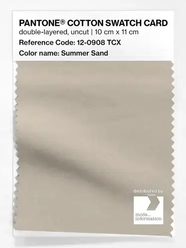 PANTONE® COTTON SWATCH CARD 12-0908 TCX Summer Sand