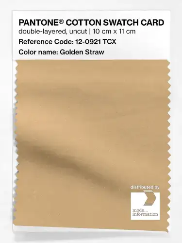 PANTONE® COTTON SWATCH CARD 12-0921 TCX Golden Straw