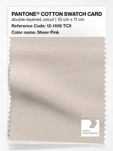 PANTONE® COTTON SWATCH CARD 12-1106 TCX Sheer Pink
