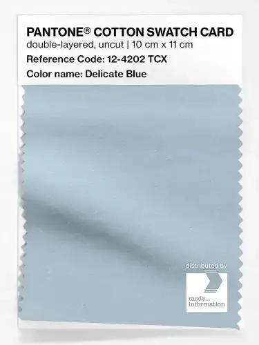 PANTONE® COTTON SWATCH CARD 12-4202 TCX Delicate Blue