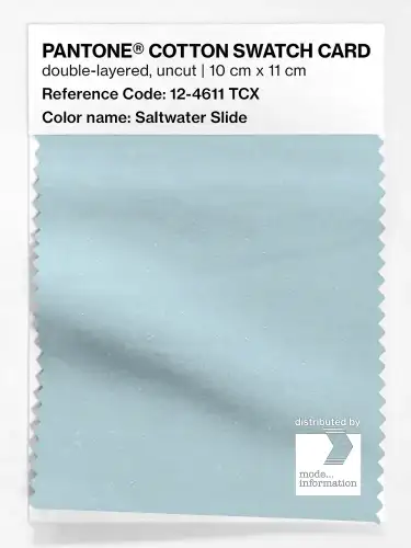 PANTONE® COTTON SWATCH CARD 12-4611 TCX Saltwater Slide
