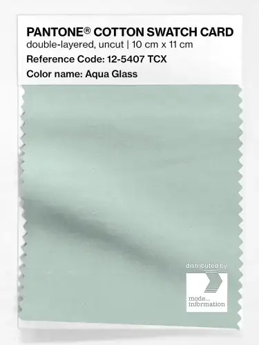 PANTONE® COTTON SWATCH CARD 12-5407 TCX Aqua Glass