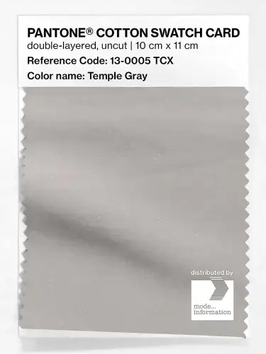 PANTONE® COTTON SWATCH CARD 13-0005 TCX Temple Gray