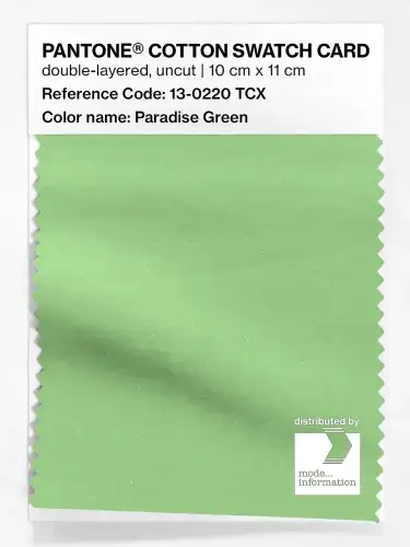 PANTONE® COTTON SWATCH CARD 13-0220 TCX Paradise Green