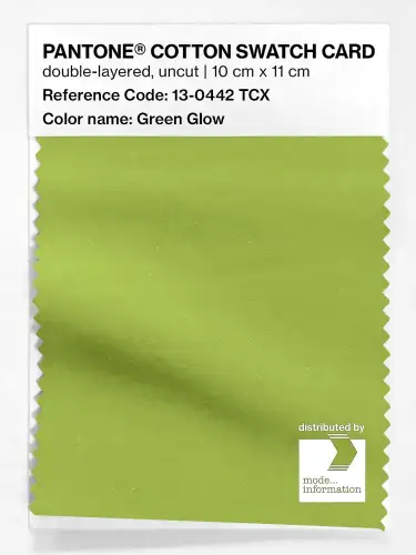 PANTONE® COTTON SWATCH CARD 13-0442 TCX Green Glow
