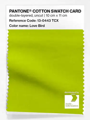 PANTONE® COTTON SWATCH CARD 13-0443 TCX Love Bird