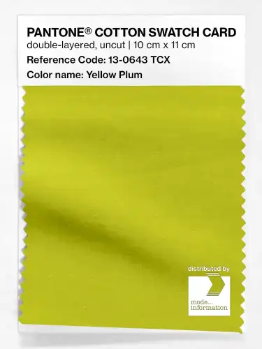 PANTONE® COTTON SWATCH CARD 13-0643 TCX Yellow Plum