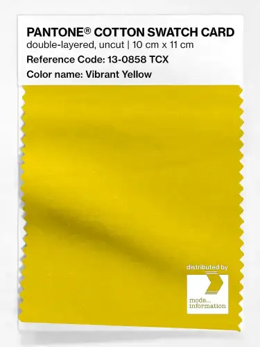 PANTONE® COTTON SWATCH CARD 13-0858 TCX Vibrant Yellow
