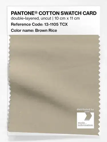 PANTONE® COTTON SWATCH CARD 13-1105 TCX Brown Rice
