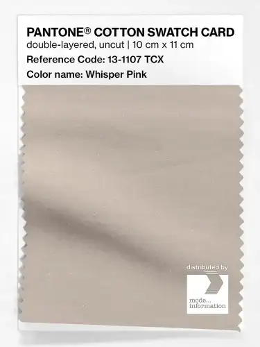 PANTONE® COTTON SWATCH CARD 13-1107 TCX Whisper Pink