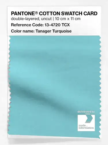 PANTONE® COTTON SWATCH CARD 13-4720 TCX Tanager Turquoise