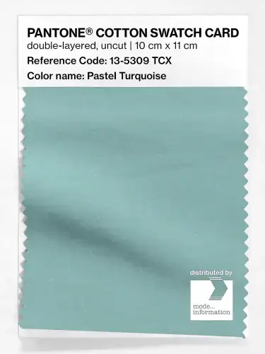 PANTONE® COTTON SWATCH CARD 13-5309 TCX Pastel Turquoise