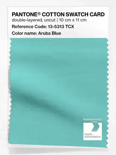 PANTONE® COTTON SWATCH CARD 13-5313 TCX Aruba Blue