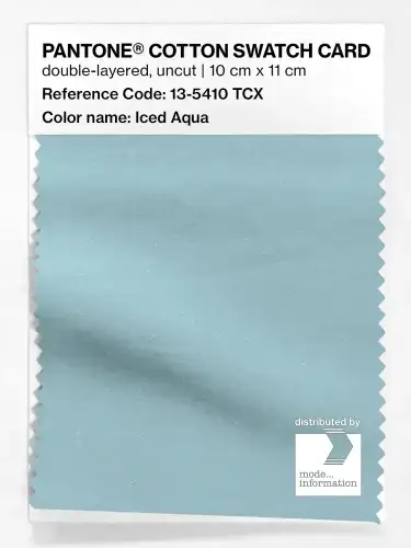 PANTONE® COTTON SWATCH CARD 13-5410 TCX Iced Aqua