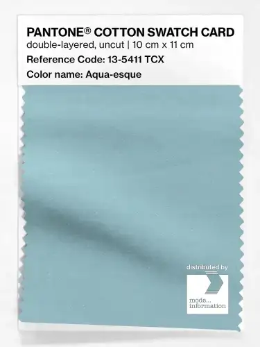 PANTONE® COTTON SWATCH CARD 13-5411 TCX Aqua-esque