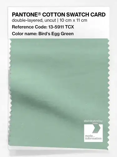 PANTONE® COTTON SWATCH CARD 13-5911 TCX Bird's Egg Green