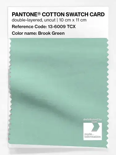 PANTONE® COTTON SWATCH CARD 13-6009 TCX Brook Green