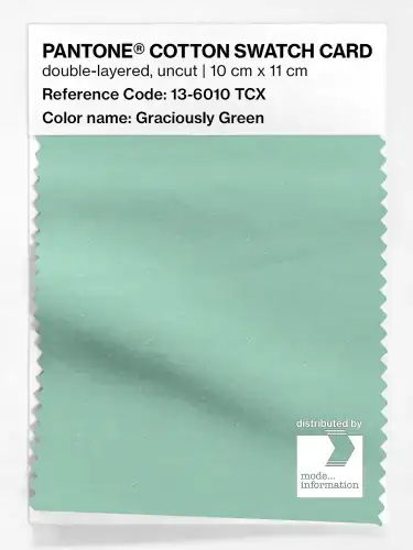 PANTONE® COTTON SWATCH CARD 13-6010 TCX Graciously Green