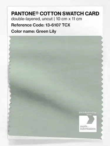 PANTONE® COTTON SWATCH CARD 13-6107 TCX Green Lily